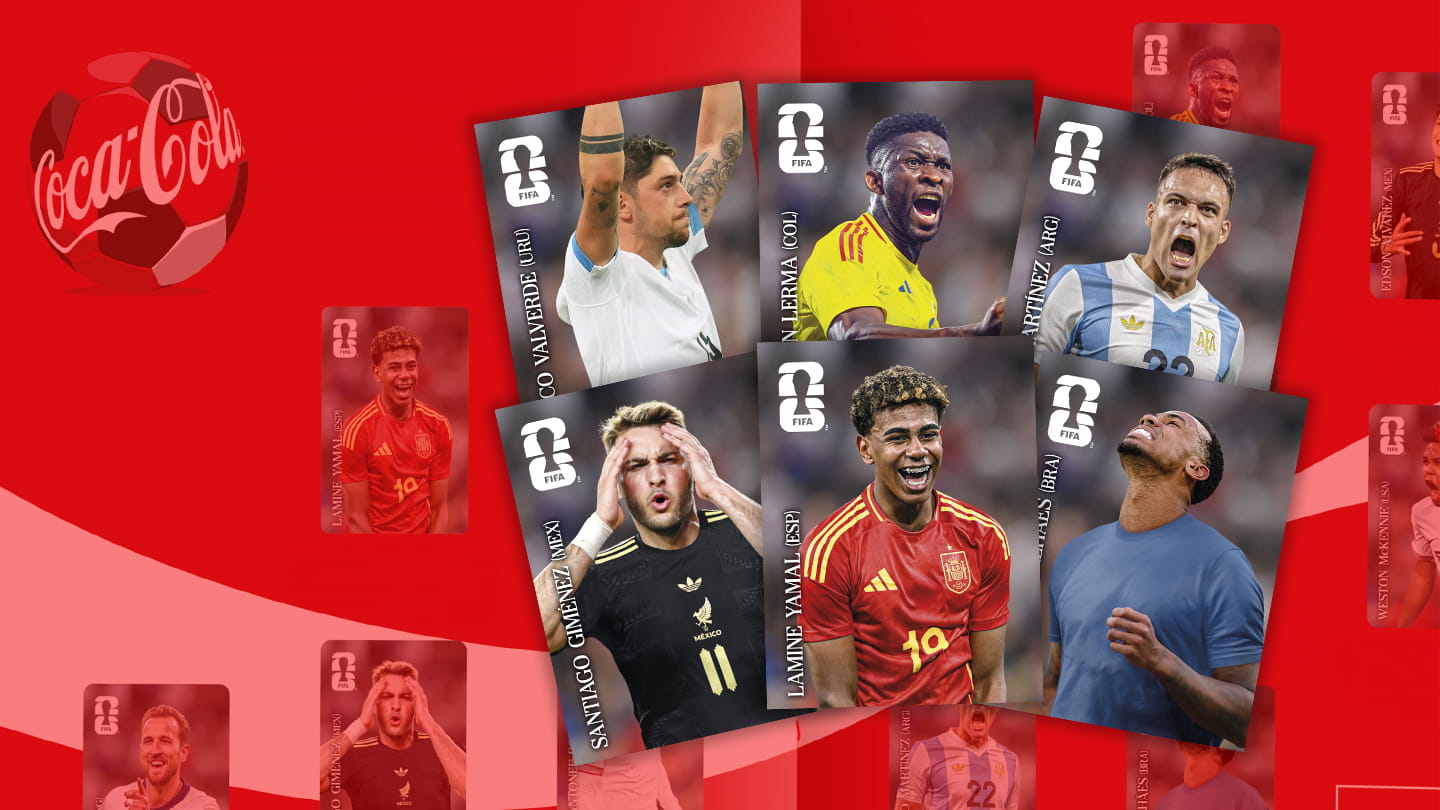 Banner con figuritas Panini de estrellas.