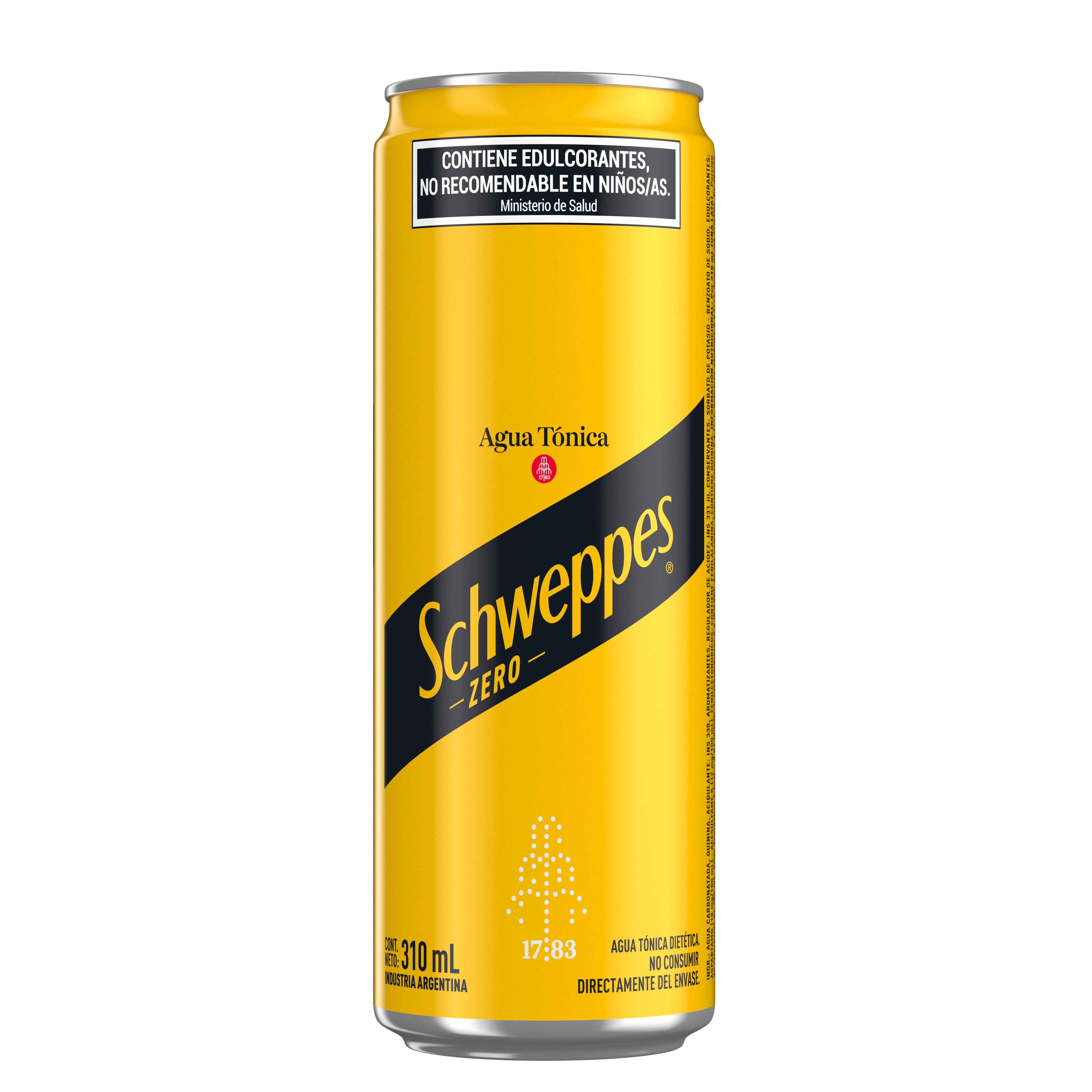 Lata de Schweppes Zero Agua Tónica