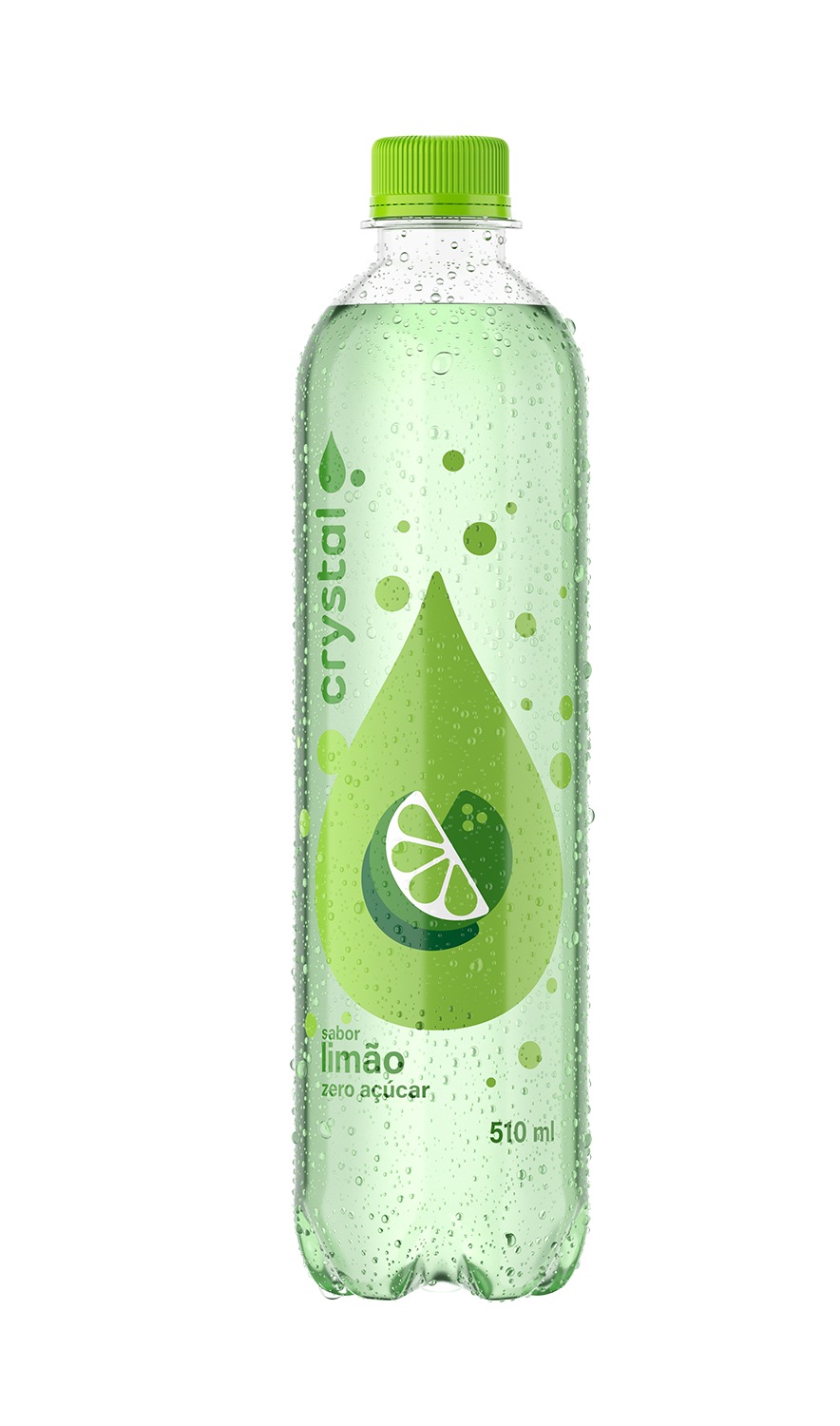 Uma garrafa de água Crystal Sabor Limão.