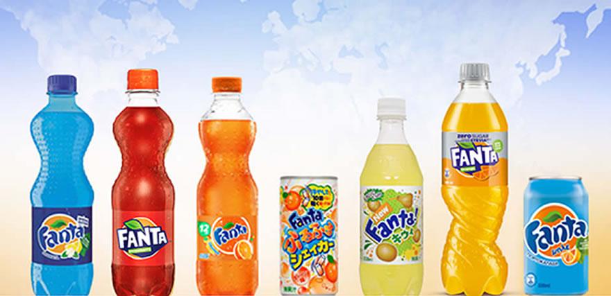 Fanta Produkte in verschiedenen Geschmacksrichtungen