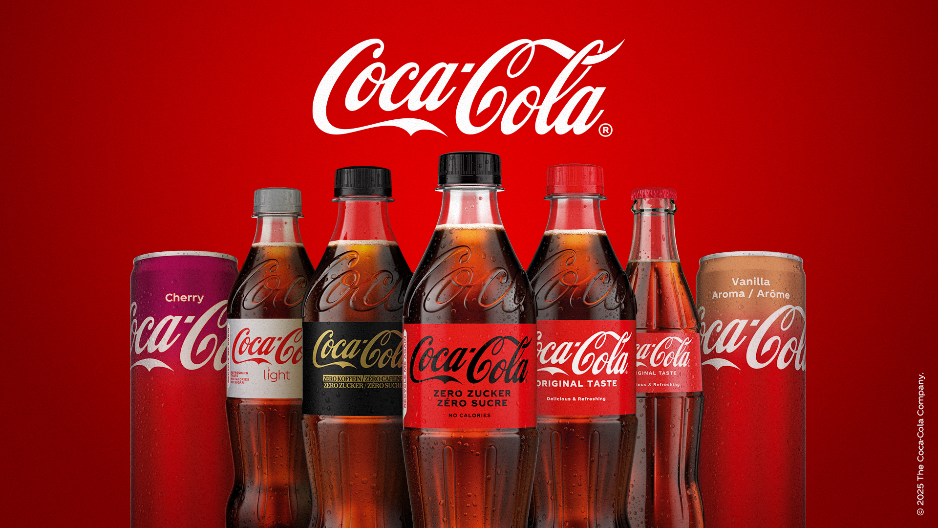 PET-Flaschen und Dosen Coca-Cola