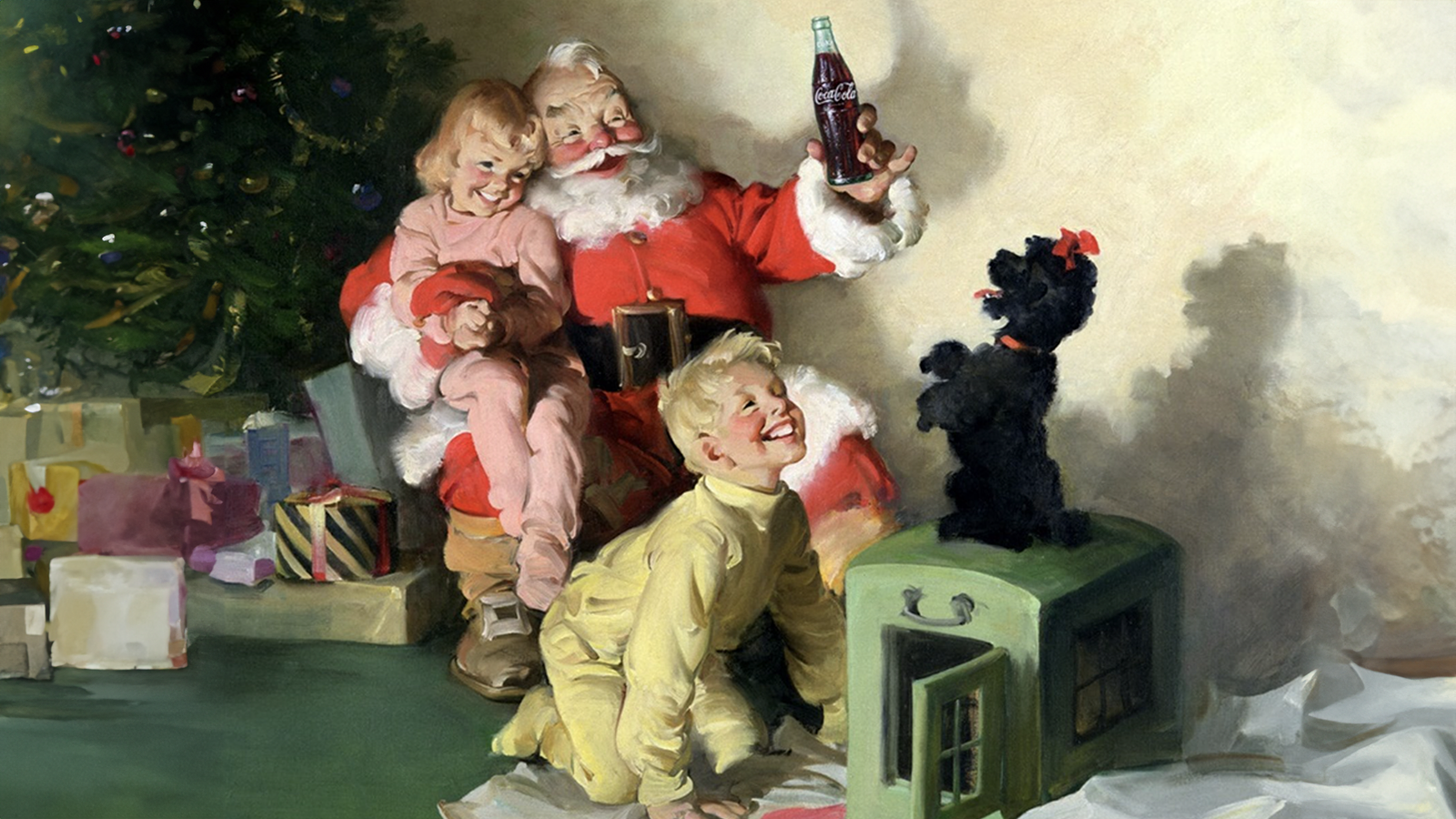 Le Père Noël avec des enfants.