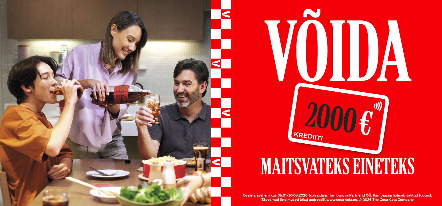Coca-Cola loosimäng 2000 € maitseelamuse auhinnaga.