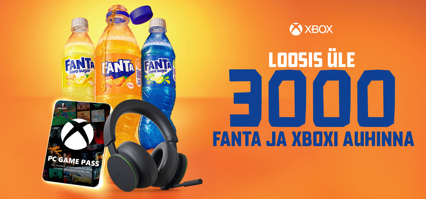 Fanta ja Xboxi auhinnamäng üle 3000 € auhindadega.