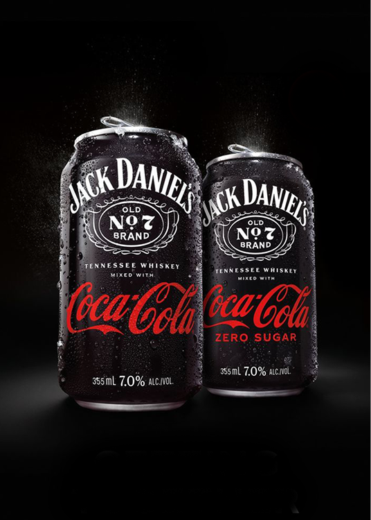 Two cans of Jack Daniel's and Coke