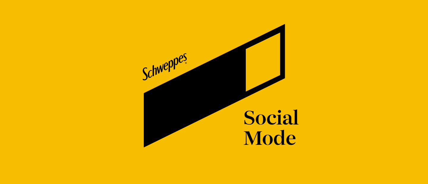 Schweppes Social Mode logo with on/off toggle