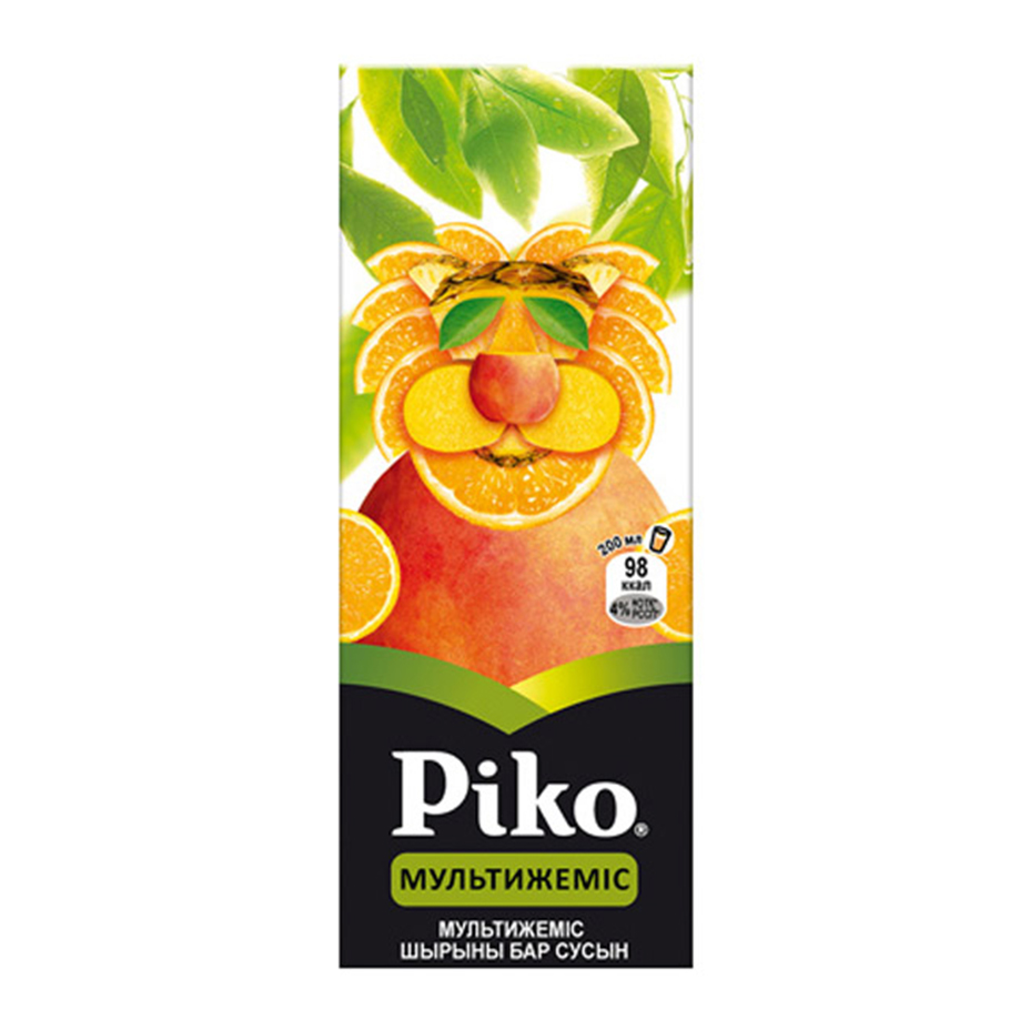 200 мл Tetrapak контейнеріндегі Piko Mini Мультижеміс шырыны