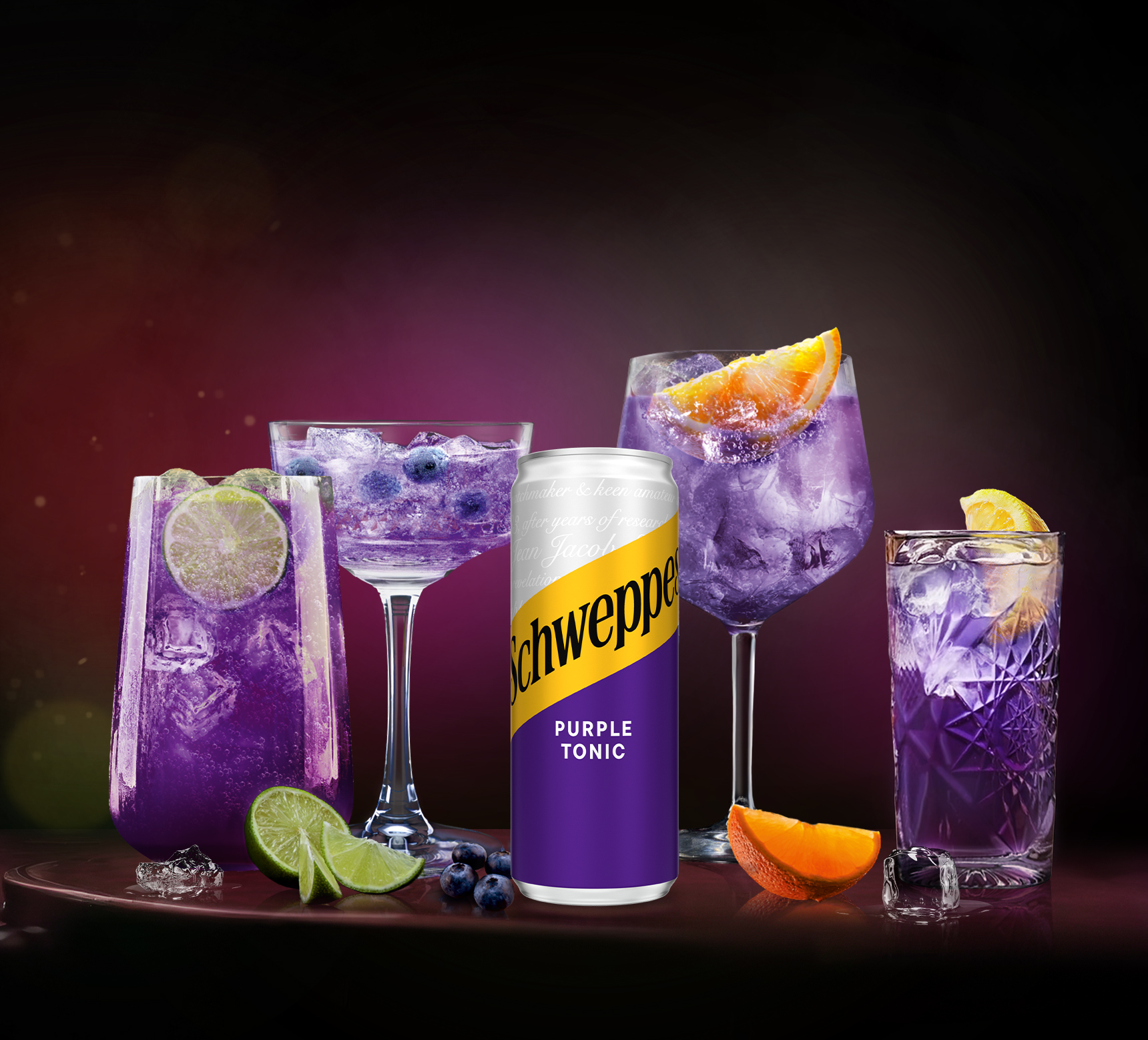 Cocktail-uri cu Schweppes Purple Tonic