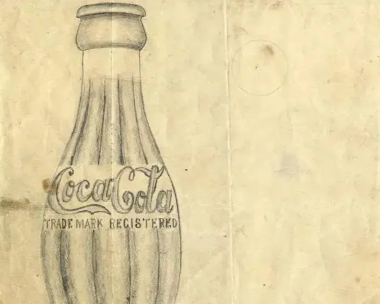 Antique illustration of a Coca-Cola bottle