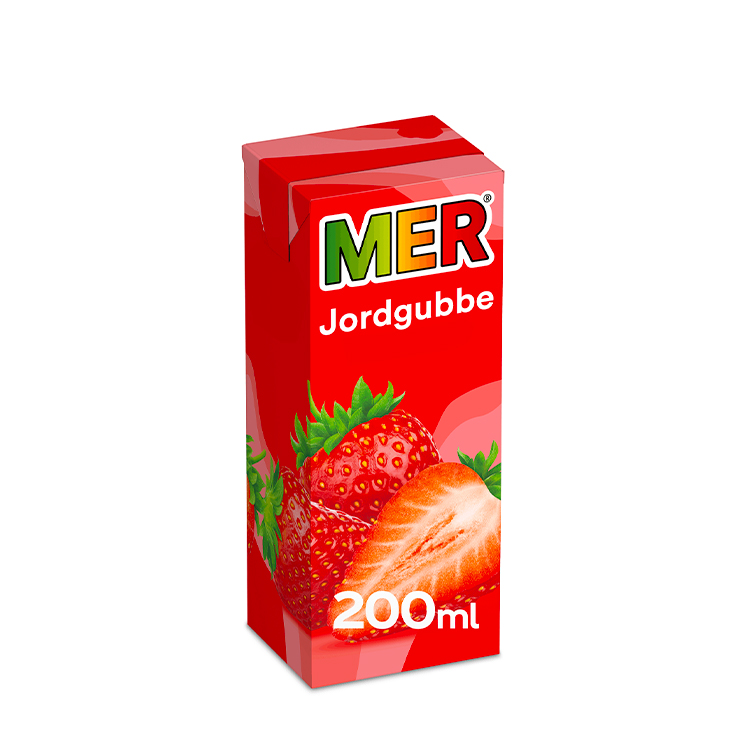 Fruktdrycken MER Jordgubbe i Tetra Pak®