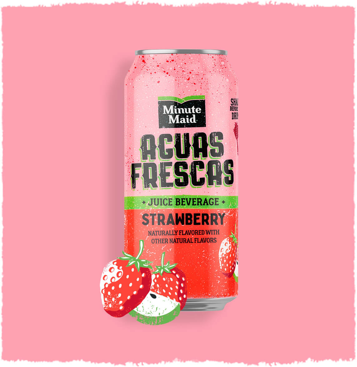Minute Maid Aguas Frescas Strawberry can