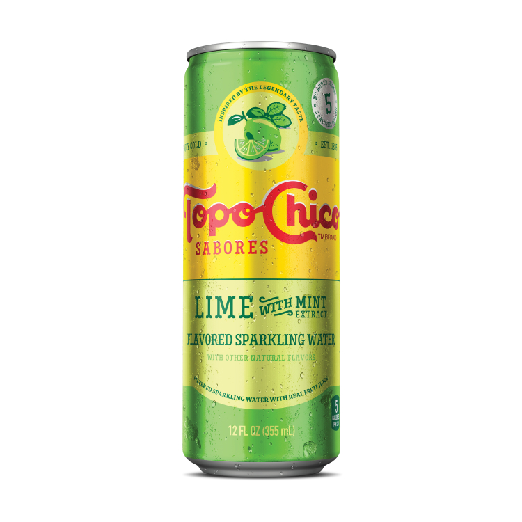 Topo Chico Sabores Lime with Mint Extract- 12 oz 4 pack