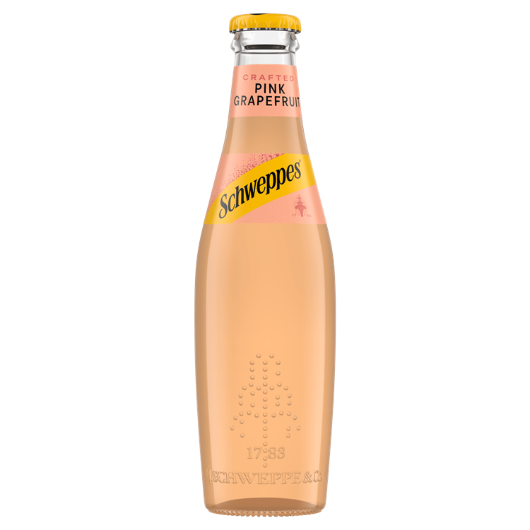 Një shishe grejpfrut rozë Schweppes